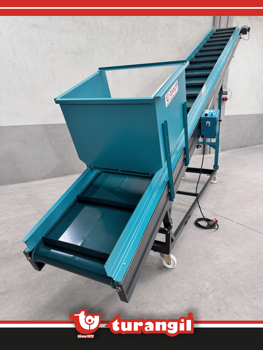 TGTKSHD500-150 PVC KAYIŞLI 5000X150MM HAZNELİ DÖKME ÜRÜN AKTARMA KONVEYÖRÜ