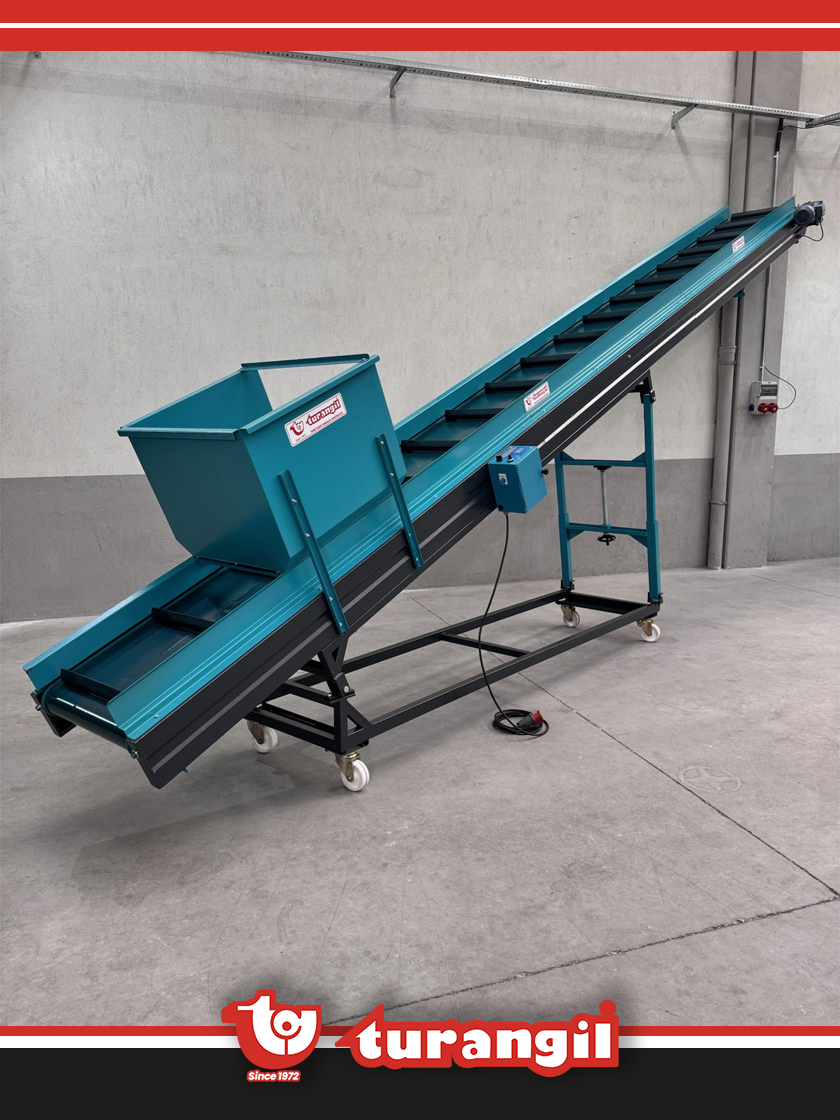 TGTKSHD500-150 PVC KAYIŞLI 5000X150MM HAZNELİ DÖKME ÜRÜN AKTARMA KONVEYÖRÜ