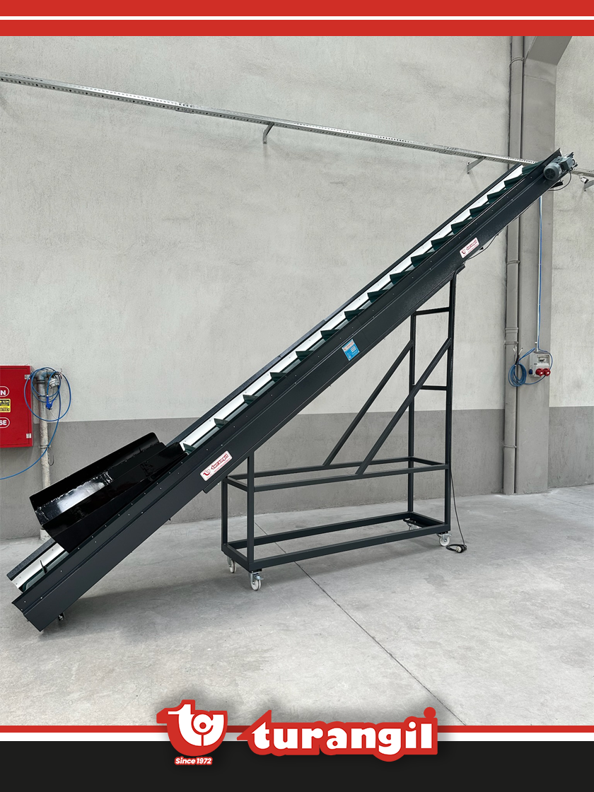 TGTKSHD600-150 PVC KAYIŞLI 6000X150MM HAZNELİ DÖKME ÜRÜN AKTARMA KONVEYÖRÜ