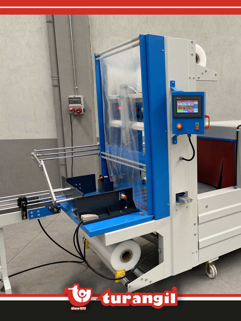 TGSYKB80 TAM OTOMATİK YANDAN BESLEME 80X50X200 TÜNELLİ POLİETİLEN SHRİNK AMBALAJ MAKİNESİ