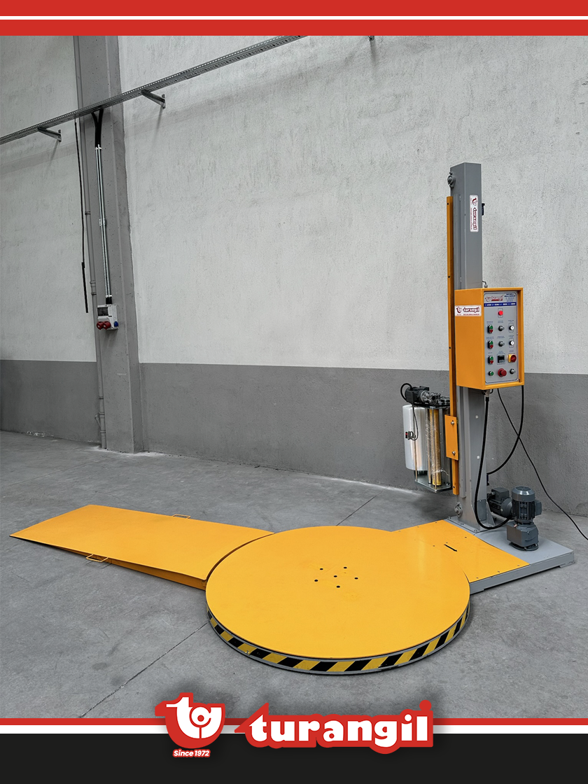 TGSS2000 TAM OTOMATİK ÖN GERDİRMELİ 2000X1500 DÖNER TABLALI PALET STREÇ SARMA MAKİNESİ