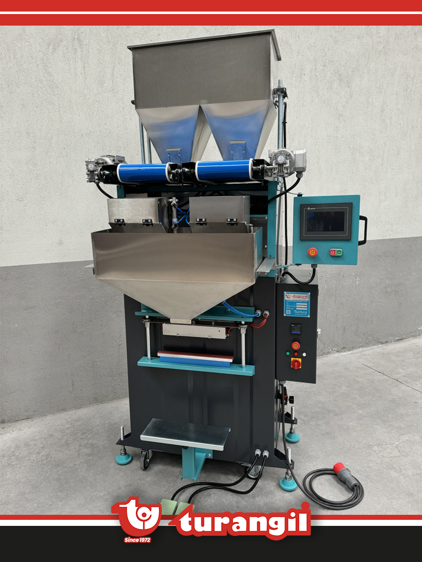 TGPD402 YARI OTOMATİK 2 TERAZİLİ TARTIM SİSTEMLİ DİKEY PAKETLEME MAKİNESİ 