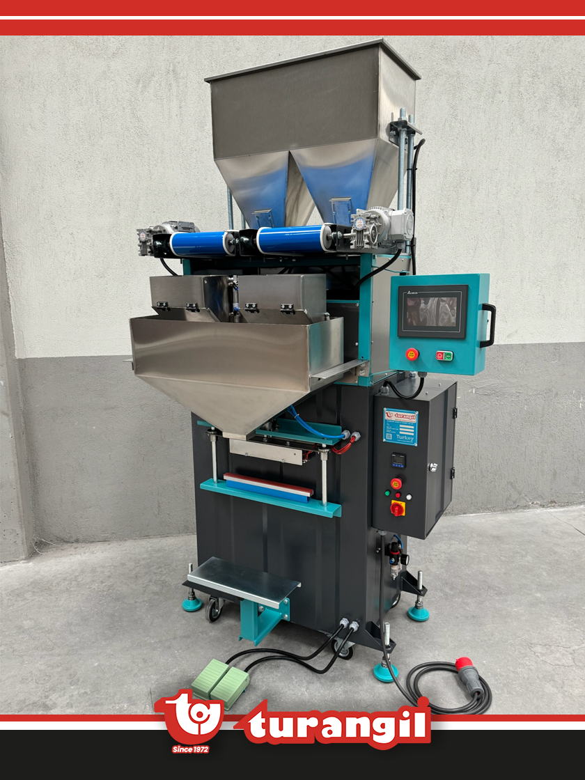 TGPD402 YARI OTOMATİK 2 TERAZİLİ TARTIM SİSTEMLİ DİKEY PAKETLEME MAKİNESİ 